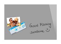 Be!Board B1206 magnetisch glasbord, magnetisch prikbord, whiteboard, droogwisbord, 60 x 40 cm, grijs