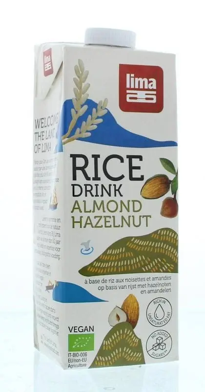 Lima Rice Drink Hazelnoot Amandel (1 liter)