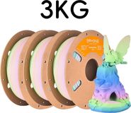 StarTech PLA-filament voor 3D-printers - Mat, regenboogkleuren - 1,75 mm - Tolerantie ±0,03 mm - Spoel van 3 kg - Meerkleurig, aquarel-effect