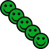 2DOBOARD Groene Smiley Magneten - 2,5 cm - 5 stuks - Whiteboard Magneten