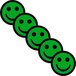 2DOBOARD Groene Smiley Magneten - 2,5 cm - 5 stuks - Whiteboard Magneten
