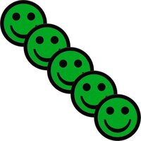2DOBOARD Groene Smiley Magneten - 2,5 cm - 5 stuks - Whiteboard Magneten