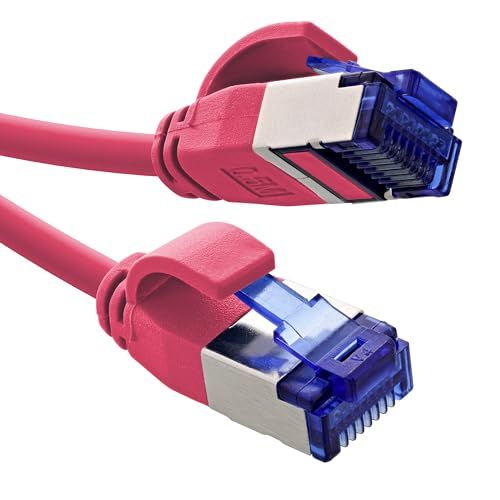 InLine SFTP CAT6a slimline flexibele netwerkkabel | TPE LSZH | roze | 1 meter