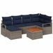 vidaXL Tuinbank Set 7-delig Grijs Polyrattan