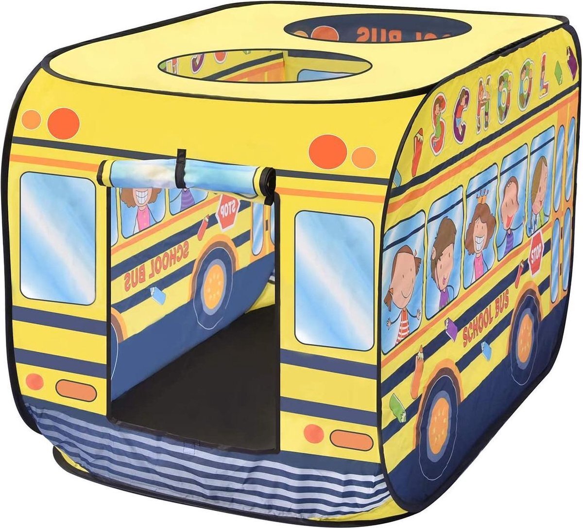 Nixnix - Speeltent schoolbus - Kindertent - Speelhuis - Speelgoed - Pop-up