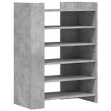 vidaXL Meuble à chaussures 74,5x37,5x100 cm bois d'ingénierie gris béton
