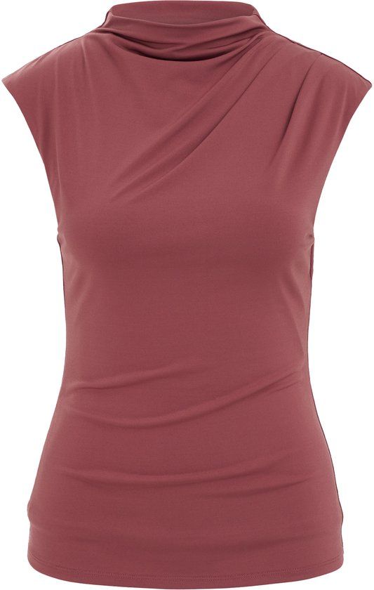 WE Fashion Dames top met plooidetail - Oudroze - Maat M
