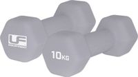 UFE Urban Fitness Hex Dumbbells - Neopreen Bedekt (Paar) Zilver - 10kg
