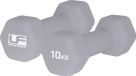 UFE Urban Fitness Hex Dumbbells - Neopreen Bedekt (Paar) Zilver - 10kg