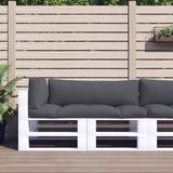 vidaXL Palletkussens 3 st stof antracietkleurig