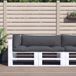 vidaXL Palletkussens 3 st stof antracietkleurig