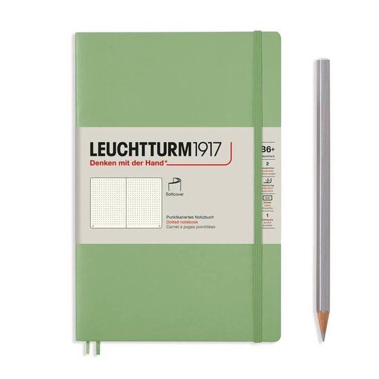 Leuchtturm Notitieboek B6+ Softcover Sage Gestippeld