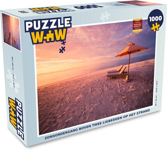 MuchoWow Puzzel Strand - Stoel - Water - Legpuzzel - Puzzel 1000 stukjes volwassenen