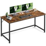 VASAGLE bureau, computer bureau, 140 x 60 x 75 cm, eenvoudige constructie, industriële vormgeving, vintage bruin-zwart LWD043B01