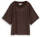 Tom Tailor - T-shirt met boxy pasvorm en luipaardprint - Maat XL - java dark brown