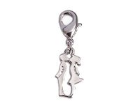 INNSPIRO Mooie bedelhangers, metaal, paar kussen met karabijnhaak, 9 x 18 mm, 25 u., 17x20mm., Metaal, Geen edelsteen