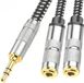 Drivv. Premium Audio Splitter - AUX - Jack Splitter - Jack Kabel - Audio Splitter 3.5 mm Jack - Male to Female - Grijs