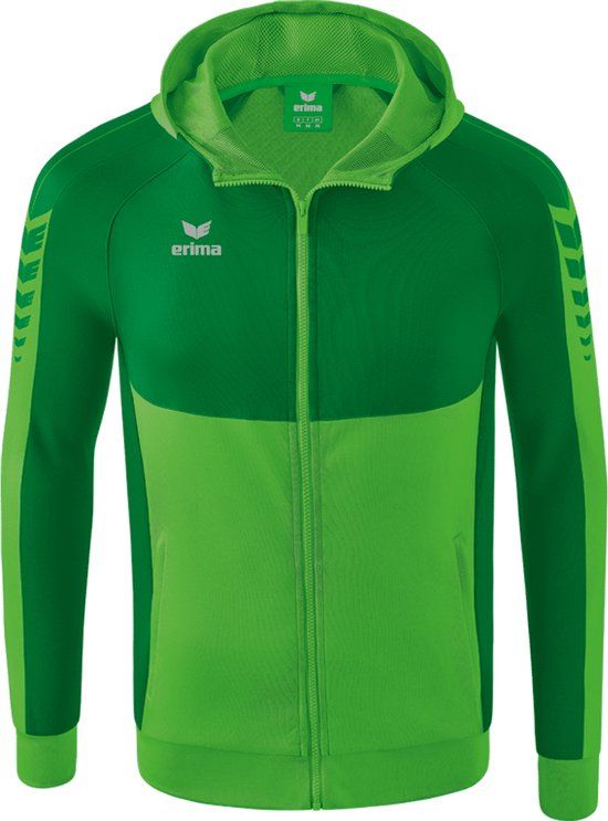 Erima Six Wings Trainingsjack Met Capuchon Heren - Green / Smaragd / Wit - XXL