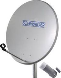 Schwaiger satellietinstallatie voor 1 satelliet - satellietschotel 60 cm, lichtgrijs, LNB - 1 aansluiting