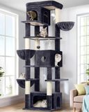 Arbre à chat de luxe XXL avec 3 maisons et 2 plateformes