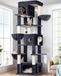 Arbre à chat de luxe XXL avec 3 maisons et 2 plateformes