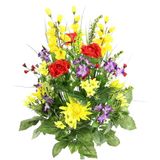 Admired By Nature YW-RD-PUR Kunstmatige Dahlia, Morning Glory en Ranunculus en Blossom Fillers Gemengde Bush-30 Stengels voor Thuis, Bruiloft, Restaurant en Kantoordecoratie Arrangement