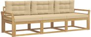 vidaXL Ensemble de canapé d'extérieur 3 places Blanc et Beige Polyester