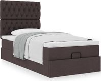 Prolenta Maison Exclusive - Ottoman bed met matras, donkergrijs, 90x200 cm, textiel