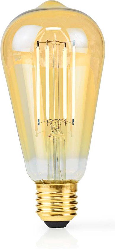 Nedis LED-Filamentlamp E27 - ST64 - 4.9W - 470 lm - 2100K - Dimbaar - Extra Warm Wit - Retrostijl