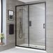 Hudson Reed Nox Porte de douche noir - 110 cm - Coulissante - Design moderne - Niche