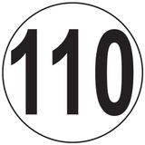 Sticker Macaron Sticker Snelheidsbegrenzing autocars tractor gewicht - zware schijf snelheidsbegrenzing vrachtwagen 110 km/u zelfklevend - 20 cm diameter