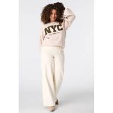 MS Mode sweater met borduursels - ecru/kaki