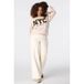 MS Mode sweater met borduursels - ecru/kaki