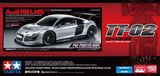 Tamiya RC Auto - Audi R8 LMS 2008 - TT02 - Zilvergelakte Carrosserie