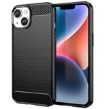 Gel-beschermhoes, iPhone 15 Plus (6,7 inch) Gel-beschermhoes, TPU, type carbon, zwart