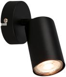 B.K.Licht - Ultra-efficiënt Wandlamp - opbouwspot - incl. EEK A lamp - draaibaar - 3000K warm wit licht - 8x15.5 cm - zwart