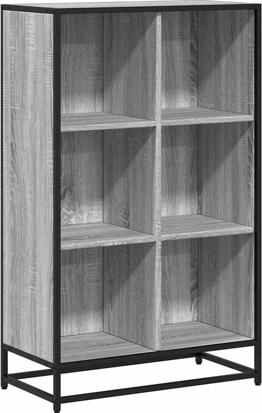 vidaXL Boekenkast - 65,5x33x107,5cm - bewerkt hout - grijs sonoma eikenkleur