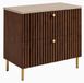 3xE living Meuble vasque 80 cm, chêne noyer/cachemire, pieds dorés, Bello