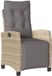 vidaXL Fauteuil de jardin réglable avec coussins poly rotin mélangé beige
