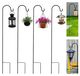 Omgoods - crochets de berger - éclairage de jardin - durable - noir - support de lanterne - pour lampes solaires - paniers de plantes - 4 pièces