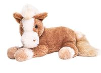 Uni-Toys Bruin paard, liggend, superzacht, 28 cm (lengte), pluche, boerderijdier, knuffeldier