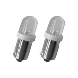 Cyclingcolors 2 x 12V 4W BA9S LED White Bayonet Bulb for Motorcycle License Plate Light