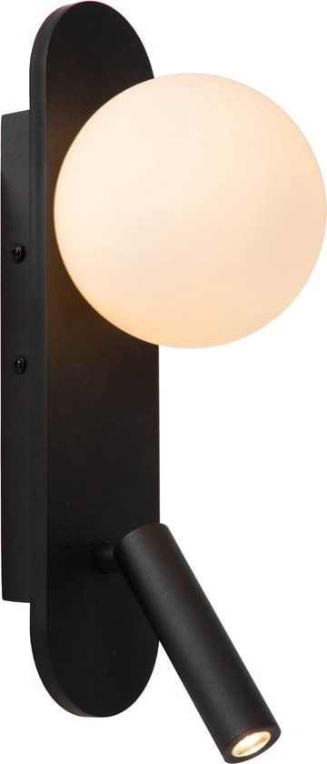 Lucide KELLY - Bedlamp / Wandlamp - LED - 3.5W - Zwart - Ovaal