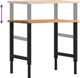 vidaXL Werkbank 80x60x(71,5-98) cm eikenhout lichtbruin