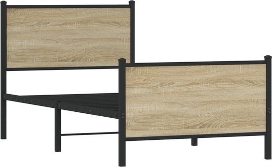 vidaXL Bedframe metaal sonoma eiken 80x200 cm