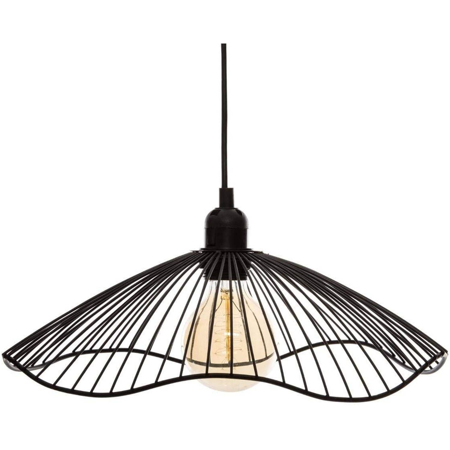 Atmosphera Metalen hanglamp d34 Bloem - Zwart
