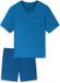 SCHIESSER Pyjama kort Heren Katoen Jersey Effen Blauw