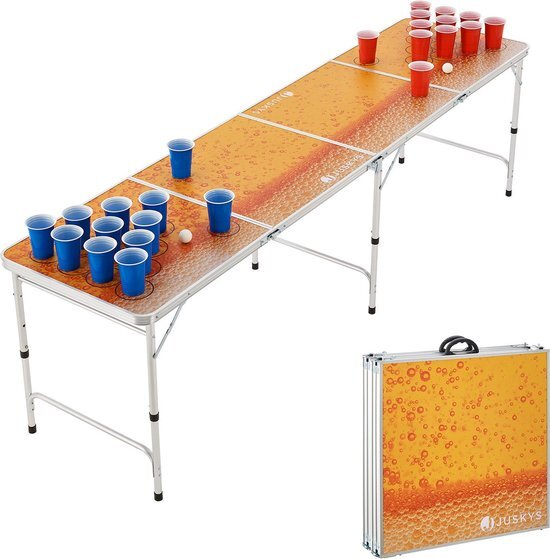 Beerpong Tafel / Beerpongset Piwo - Verstelbaar & Inklapbaar - Incl. 100 bekers & 6 ballen