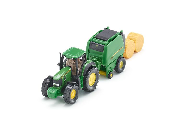 SIKU John Deere Tractor met Balenpers - 1:87 - Groen