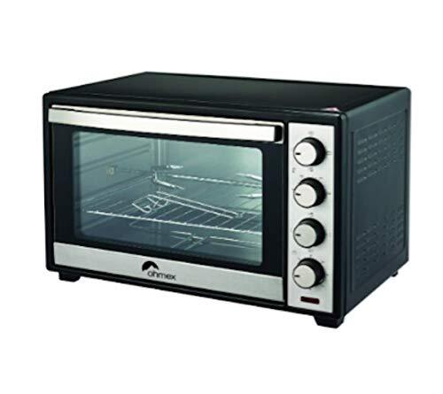 Ohmex OHM-OVN-3838 multifunctionele oven, ovencapaciteit 38 l, 1600 W, timer 60 minuten, 100 °C tot 230 °C, 4 kookfuncties, rotisserie en lucht.
